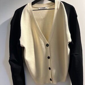 Pixie Market Black and Chite Cardigan